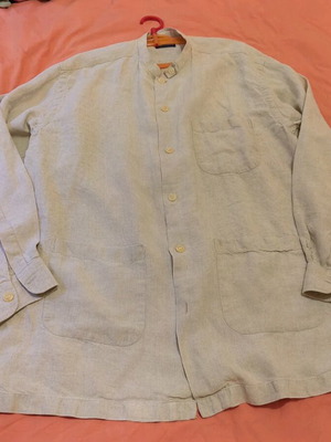 Men's linen shirt L like new, beige