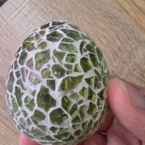 Decorative Egg Mosaic Handmade 6.5cm Green