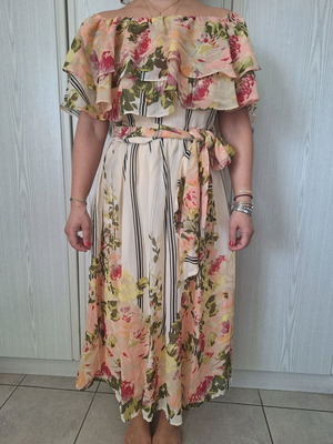 knee length dresses for ladies Rent Asos Design Off Shoulder Bardot Tuck Midi Dress In Satin Gold