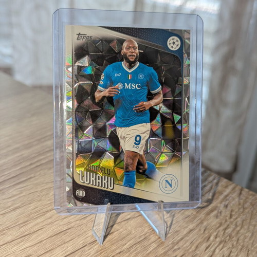 Romelu Lukaku 2025-26 Topps UEFA Club Competitions Diamond Cracked Ice Parallel card, like new