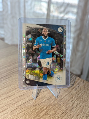 Romelu Lukaku 2025-26 Topps UEFA Club Competitions Diamond Cracked Ice Parallel card, like new