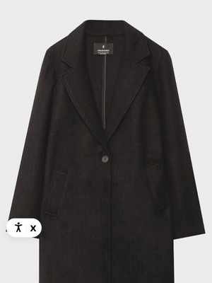 Stradivarius Black Mid-Length Coat Size S New