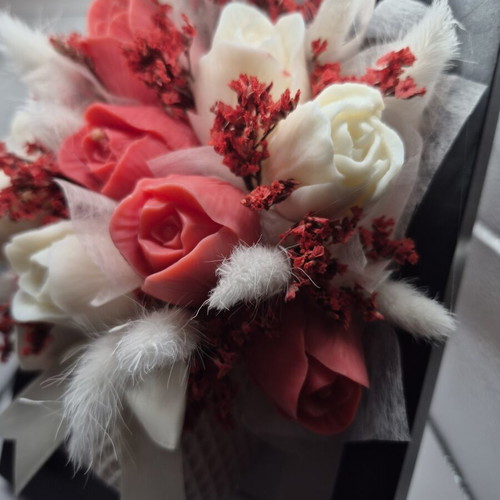 Flower candle bouquet in frame new