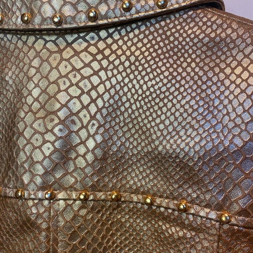 Gizia leather jacket used, gold, size S