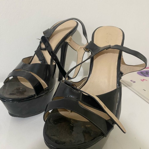 Black Strappy Sandals used with platform heels size 40
