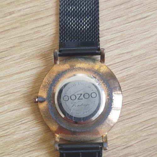 Oozoo Vintage wristwatch used, black and gold, for parts