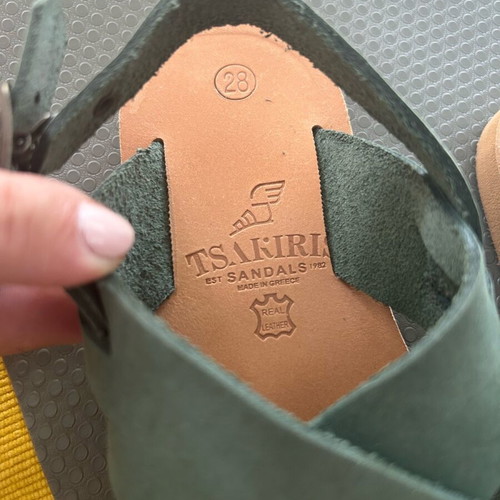 Tsakiris kids sandals handmade new, green, size 28
