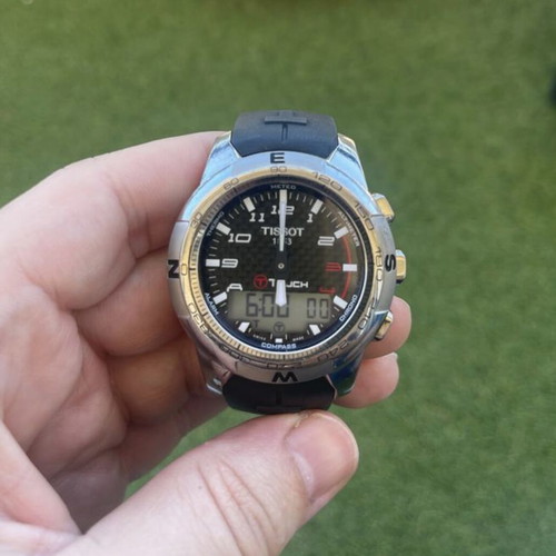 Tissot T-Touch II watch like new, silver, multifunctional