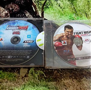 PS3 smack down vs raw 2008 , fight night round 3