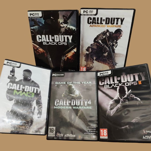 Call of Duty PC DVD bundle like new with Black Ops 1+2, MW3, MW, Advanced Warfare