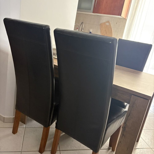 Dining chairs set of 4 black leatherette like new from Jysk