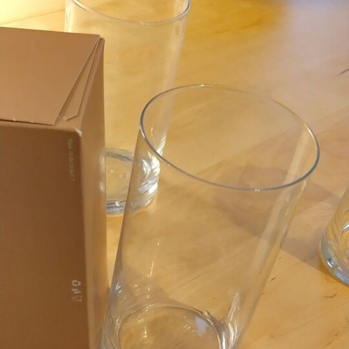 Glasses set of four large like new, handmade, unique design