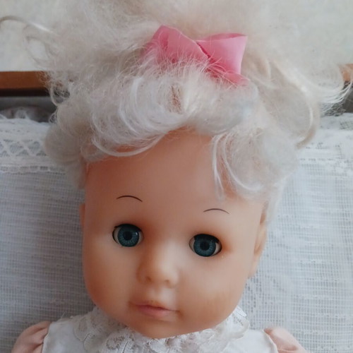 Vintage doll with handmade clothes like new