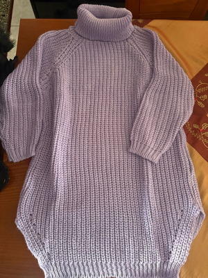 Knitted blouse dress like new, very warm, lilac