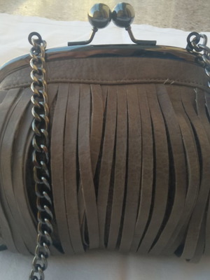 Stefanel shoulder bag used, brown leather and wool