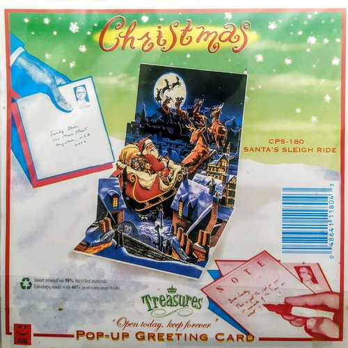 Christmas pop-up greeting card Santa's Sleigh Ride new
