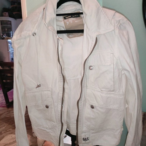 Gas men's jacket white like new, size M