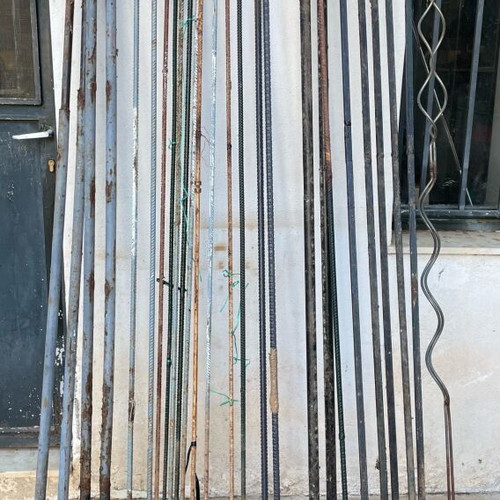 Metal used supports for trees and tomato plants