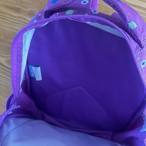 Disney Frozen backpack used with fur keychain, purple multicolor