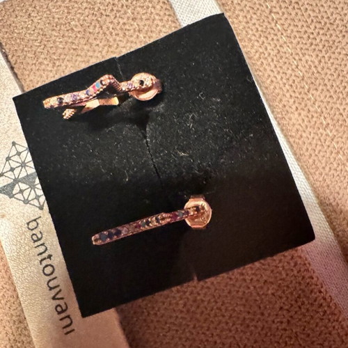 Chrysa star earrings with multicolored stones silver gold-plated Bantouvani like new