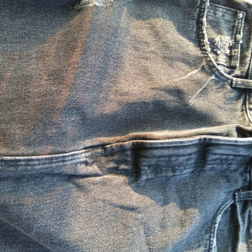 Y2K Grunge denim skirt Zara like new with rips, black