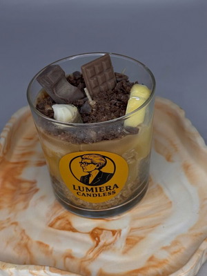 Κερί Banoffee Dessert χειροποίητο, καινούργιο, με άρωμα μπανάνα καραμέλα σοκολάτα