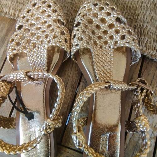 Zara gold platform sandals new, size 37