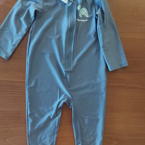 Baby swimsuit H&M 6-12M with sun protection like new, petrol color