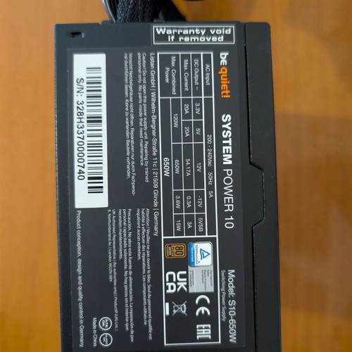 Be quiet! System Power 10 650W 80+ Bronze power supply like new