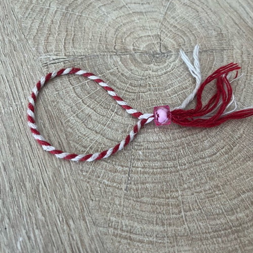 Handmade Martaki like new, white and red