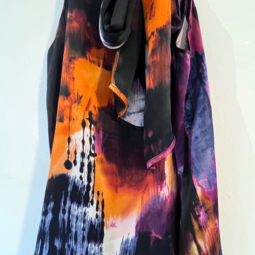Full Circle silk halter-neck top like new, abstract print