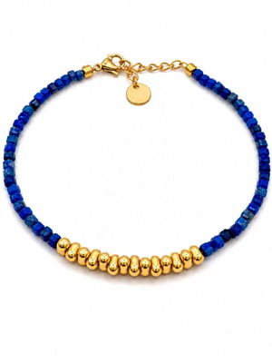 Lapis Lazuli bracelet with gold beads