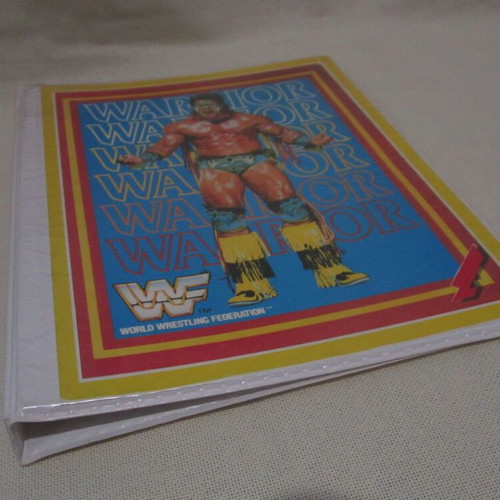 Vintage Koloman Handler binder with Ultimate Warrior WWF photo used