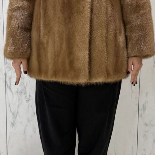 Minaidis women's fur coat One Size like new, brown mink