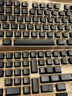 Keycaps PBT Dye-Sub μαύρο σε μαύρο σετ Cherry profile σαν καινούργιο