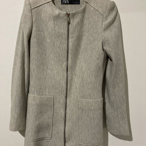 Zara gray coat with zipper like new