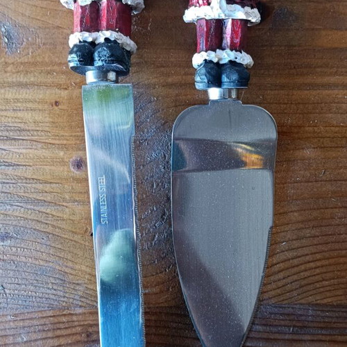 Christmas knife and spatula set vintage stainless steel new