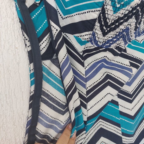 H&M Halter Dress 100% Cotton like new, XS 34, colorful zigzag