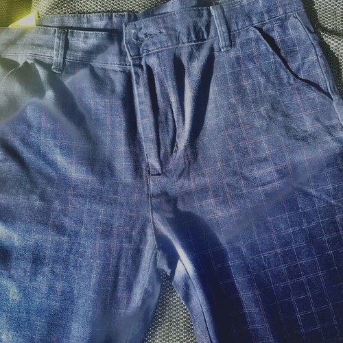 Navy Blue Pants new with subtle two-tone check pattern