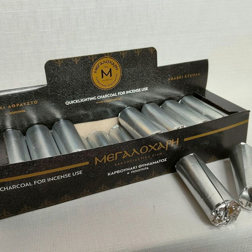 Medium Incense Charcoal Megalohari new, 1 box (19x6)