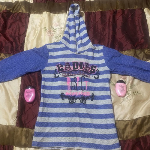 Shirt like new, size L, gray and blue