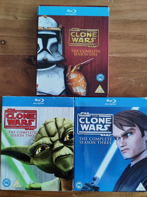 Star Wars The Clone Wars Complete First, Second & Third Seasons Blu-Ray used