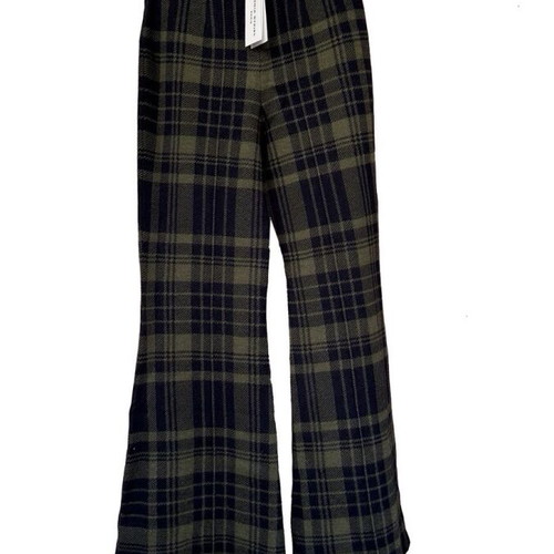 Sonia Rykiel Paris women's plaid pants, elegant fit, wool