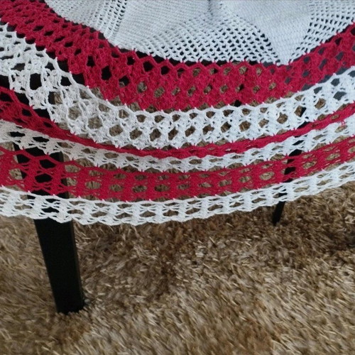Crochet tablecloth for round table diameter 1.06m handmade vintage