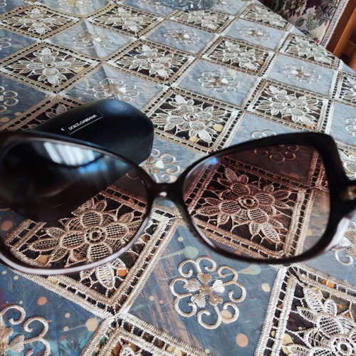 Dolce & Gabbana DG 6035 women's sunglasses used, brown oversized frame
