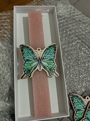 Handmade candle new with butterfly