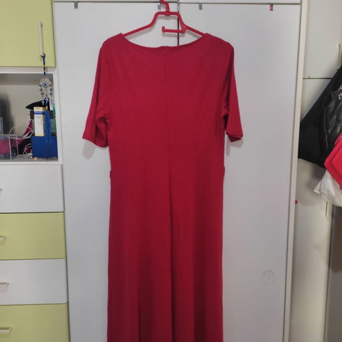 Red short-sleeve cotton dress L/XL used