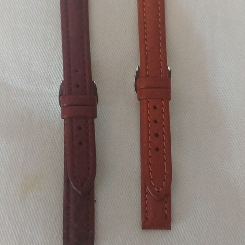 Watch straps new, set of 3, leather, brown and gold