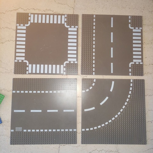 Lego road plates lot of 4 used with minor wear