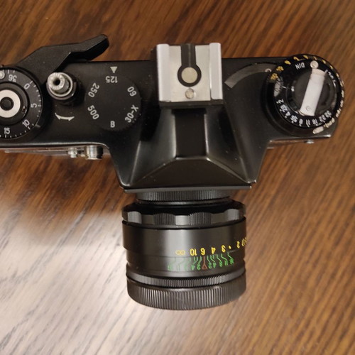 Zenit TTL camera used with Helios 44M 2/58 lens